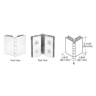 CRL Chrome 90° Double Glass-to-Glass Shower Door Hinge