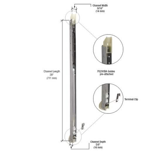 CRL 2730 Window Channel Balance with FS291BA Guides for Smooth Sliding Windows