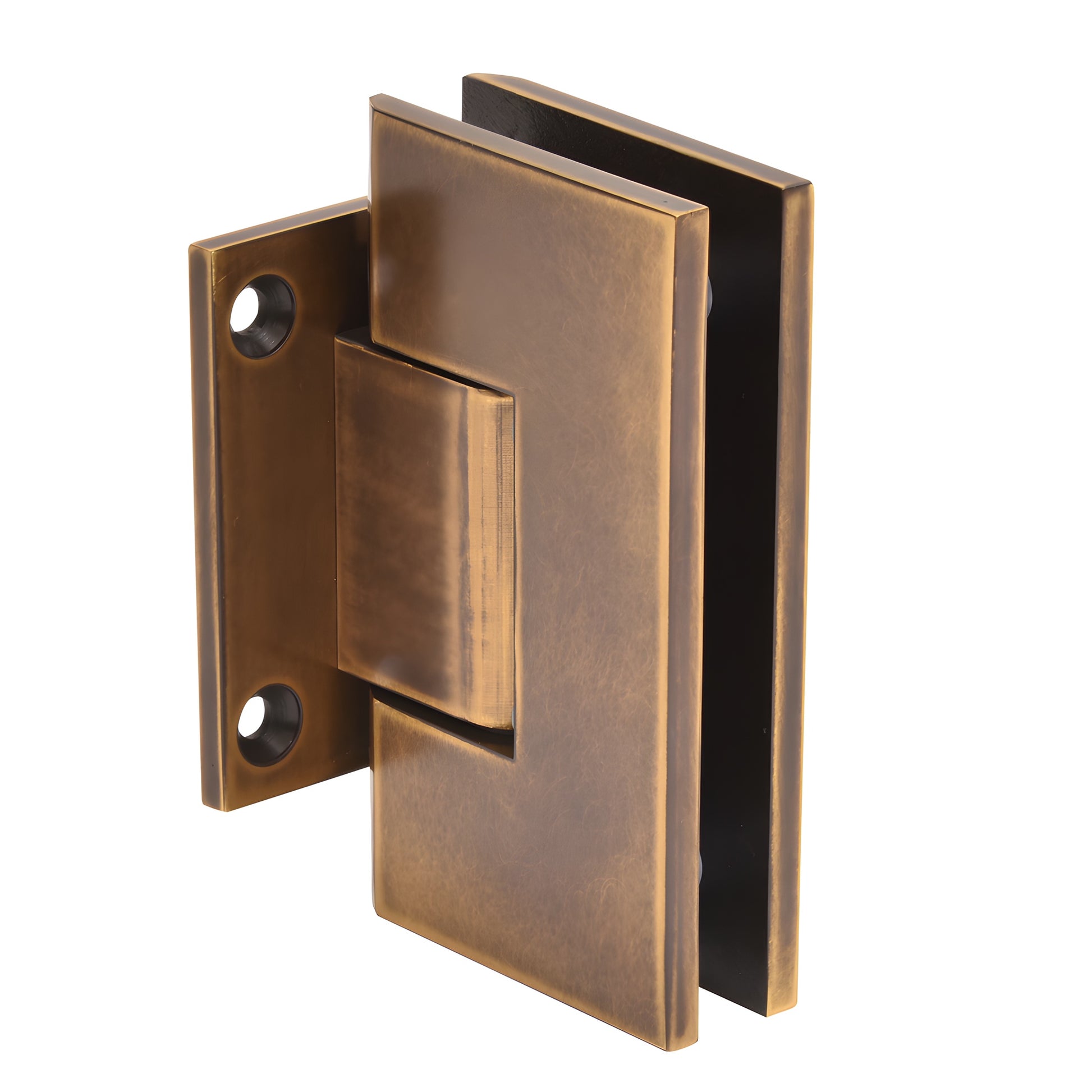 Vintage brass Vienna wall mount shower hinge with short back plate, for 3/8-1/2 tempered glass