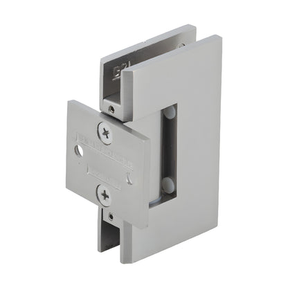GEN280BN brushed-nickel pony wall mount shower hinge for 8-12mm glass, self-centering square brass pivot.