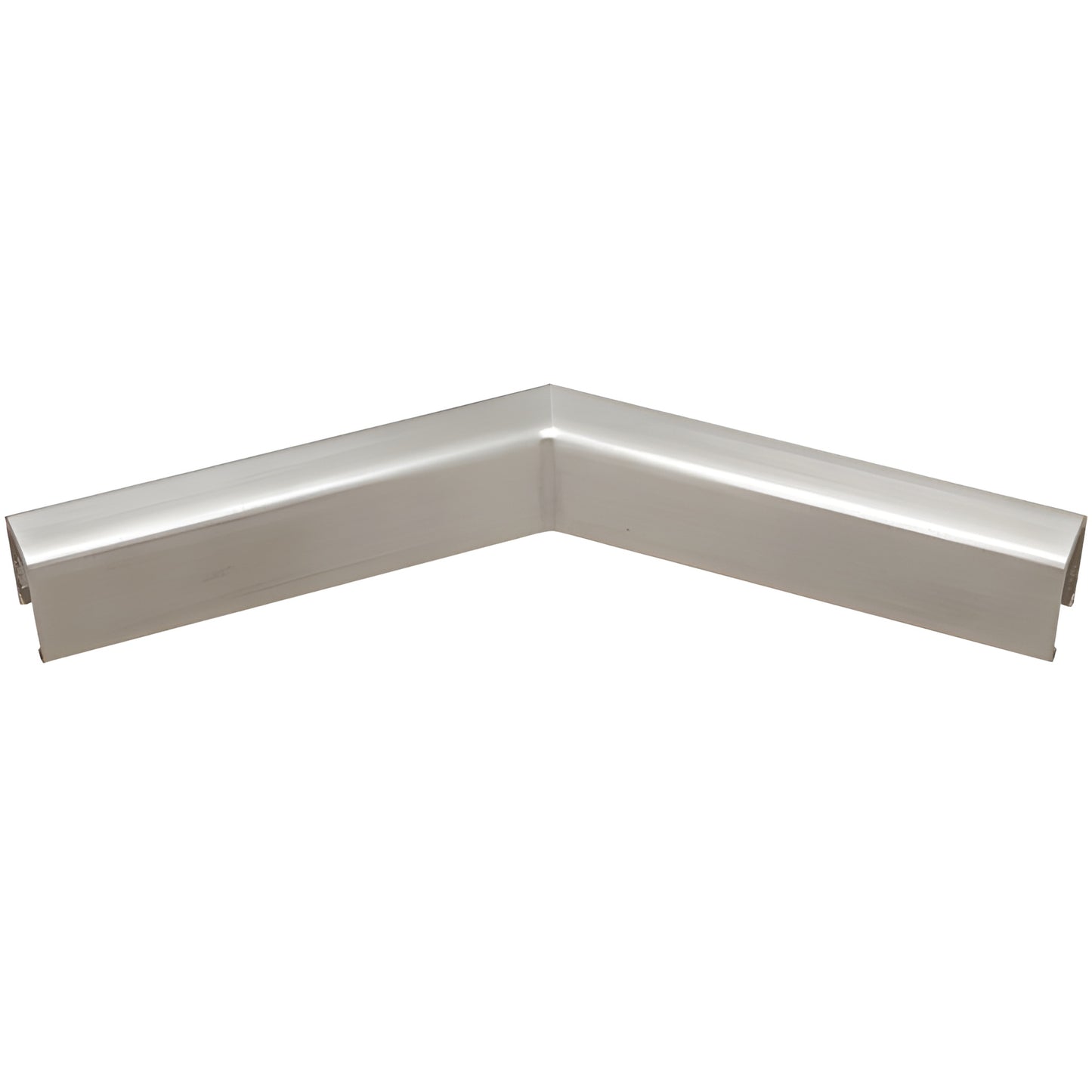 Brushed stainless steel 135 horizontal corner cap rail for 3/4 in (19 mm) glass - SKU GRUC7H3BS