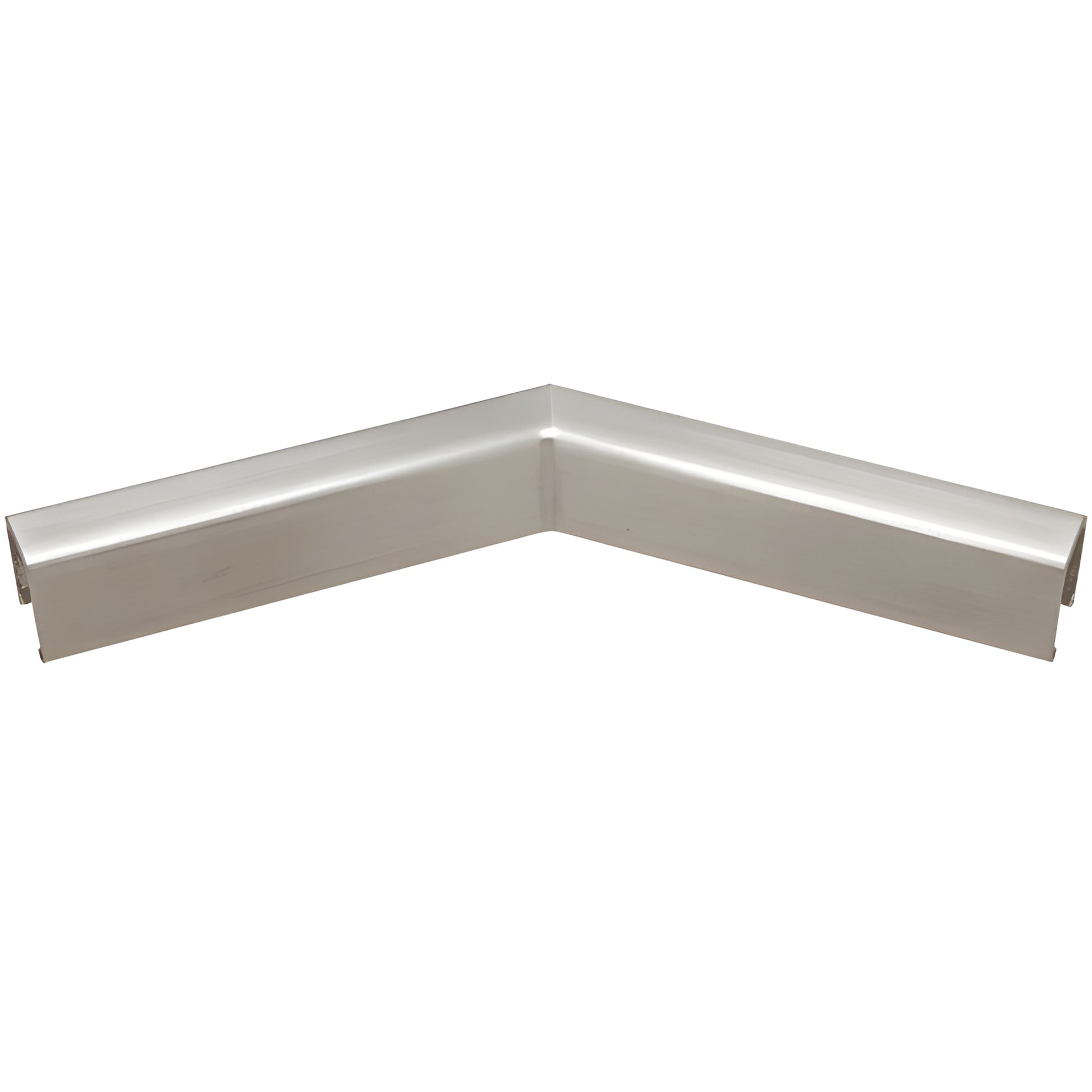 Brushed stainless steel 135 horizontal corner cap rail for 3/4 in (19 mm) glass - SKU GRUC7H3BS