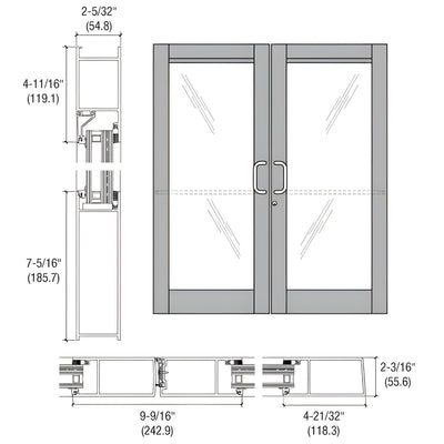 CRL-U.S. Aluminum Ser. 604 Clear Anodized Blast-Resistant Butt Hinge