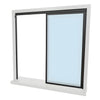 36x48 Florence two-panel sliding tempered glass counter window, Duranodic Bronze frame (XO), SKU D1038DUX03648