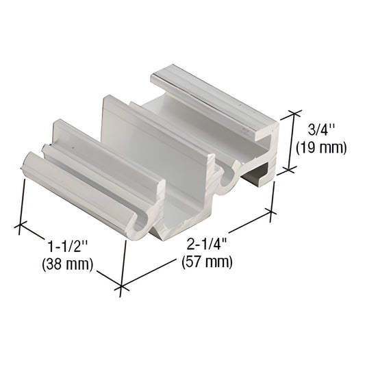 AP499 mill finish Top Notch drill guide for 1" glazing - aluminum drilling jig, 2-1/4" x 1-1/2" profile.