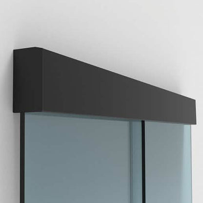 CRL70 Matte Black Sliding Door Kit with Fixed Panel - Modern Wall Mount Design