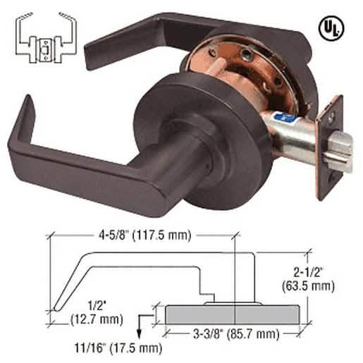 CRL Oil Rubbed Bronze Passage Lever Lockset, Heavy-Duty Grade 1, Stylish & Durable