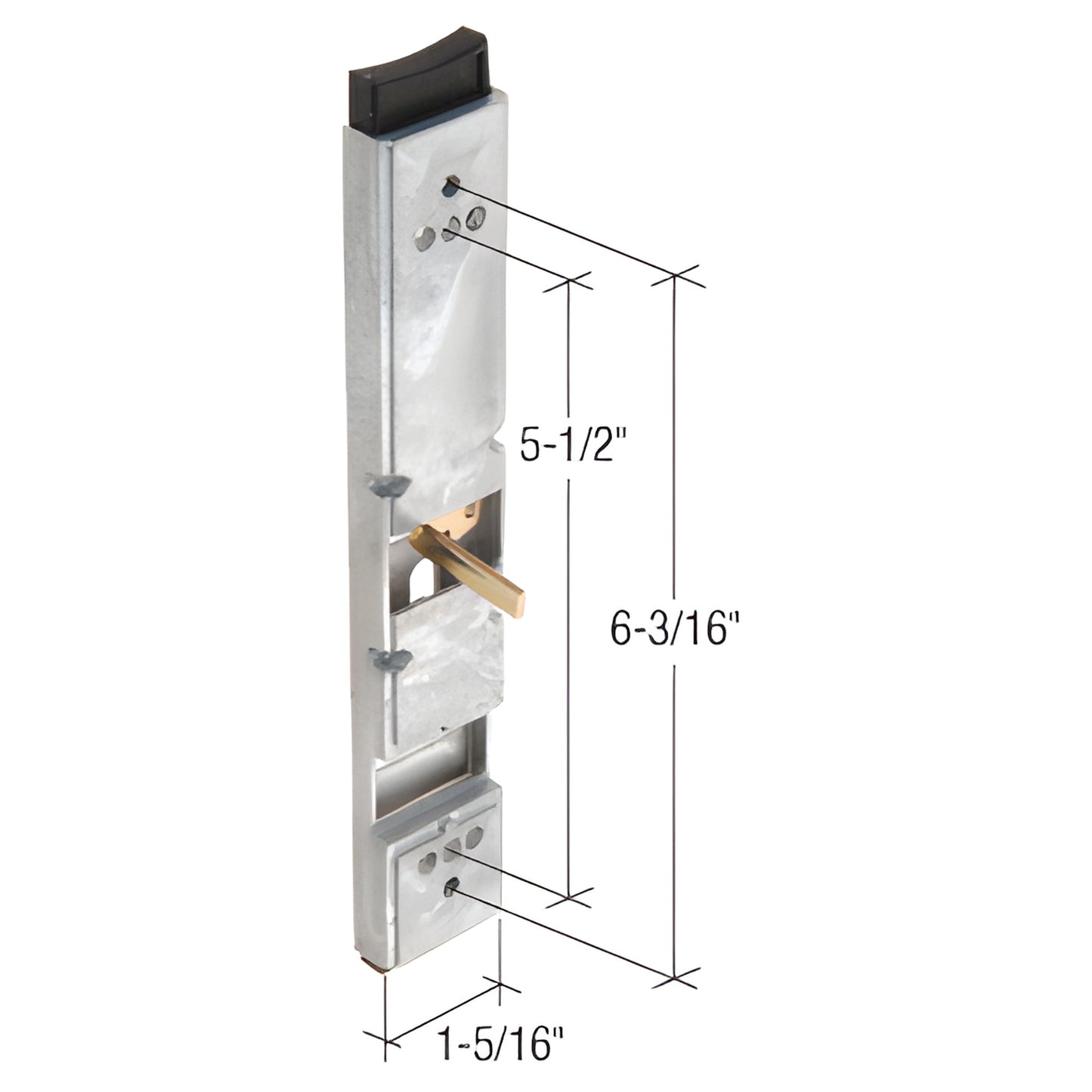 C1156 aluminum mortise activator for storefront doors, stainless vertical slide and stamped actuator, 1-5/16" wide.