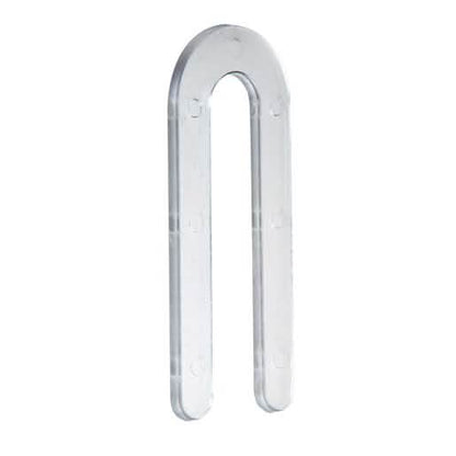 Clear 1/8" x 3-1/2" plastic horseshoe shim for precise leveling and support.