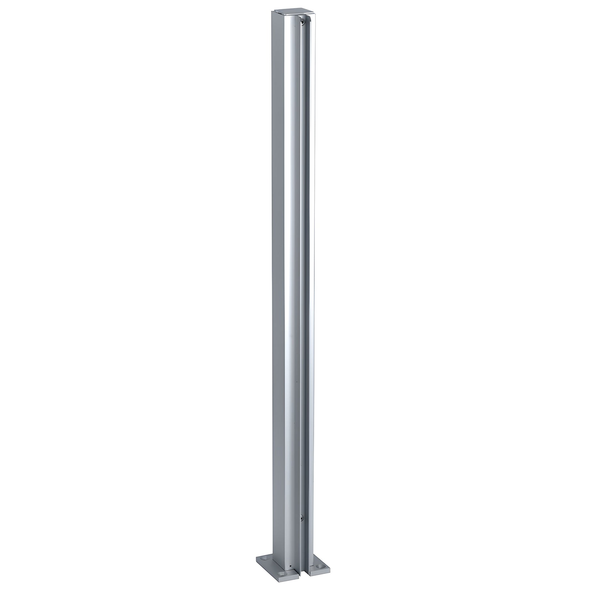 CRL Design Series 30 in satin anodized aluminum square partition end post with U channel for 1/4 glass - SKU D990A30E