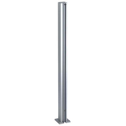 CRL Design Series 30 in satin anodized aluminum square partition end post with U channel for 1/4 glass - SKU D990A30E