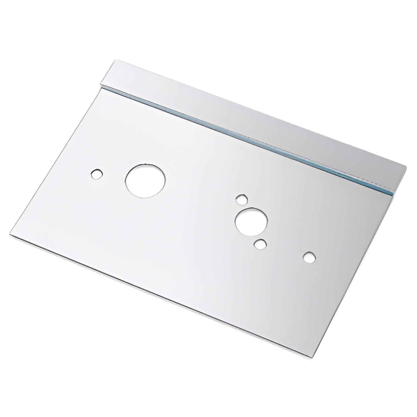 CRL LG610LPS polished stainless steel center-lock latch guard plate with circular cutouts, 10x2 in.