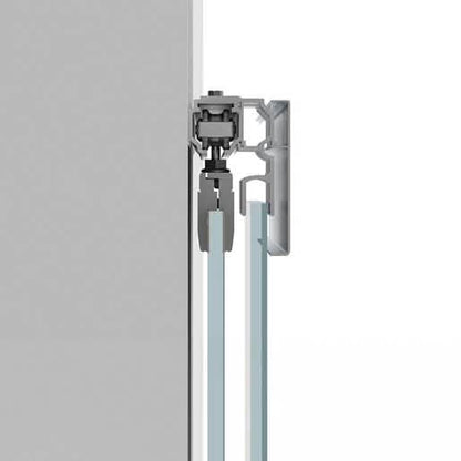 CRL50 Satin Anodized Sliding Door Kit with Fixed Panel, Wall Mount, Modern Design