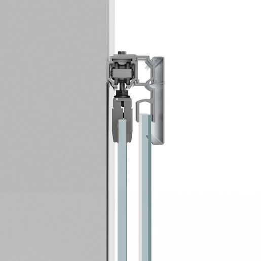 CRL50 Satin Anodized Sliding Door Kit with Fixed Panel, Wall Mount, Modern Design