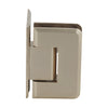 CRL Pinnacle satin brass offset wall-mount glass shower hinge, beveled edge, for 8-12mm tempered glass (SKU P1N044SB)