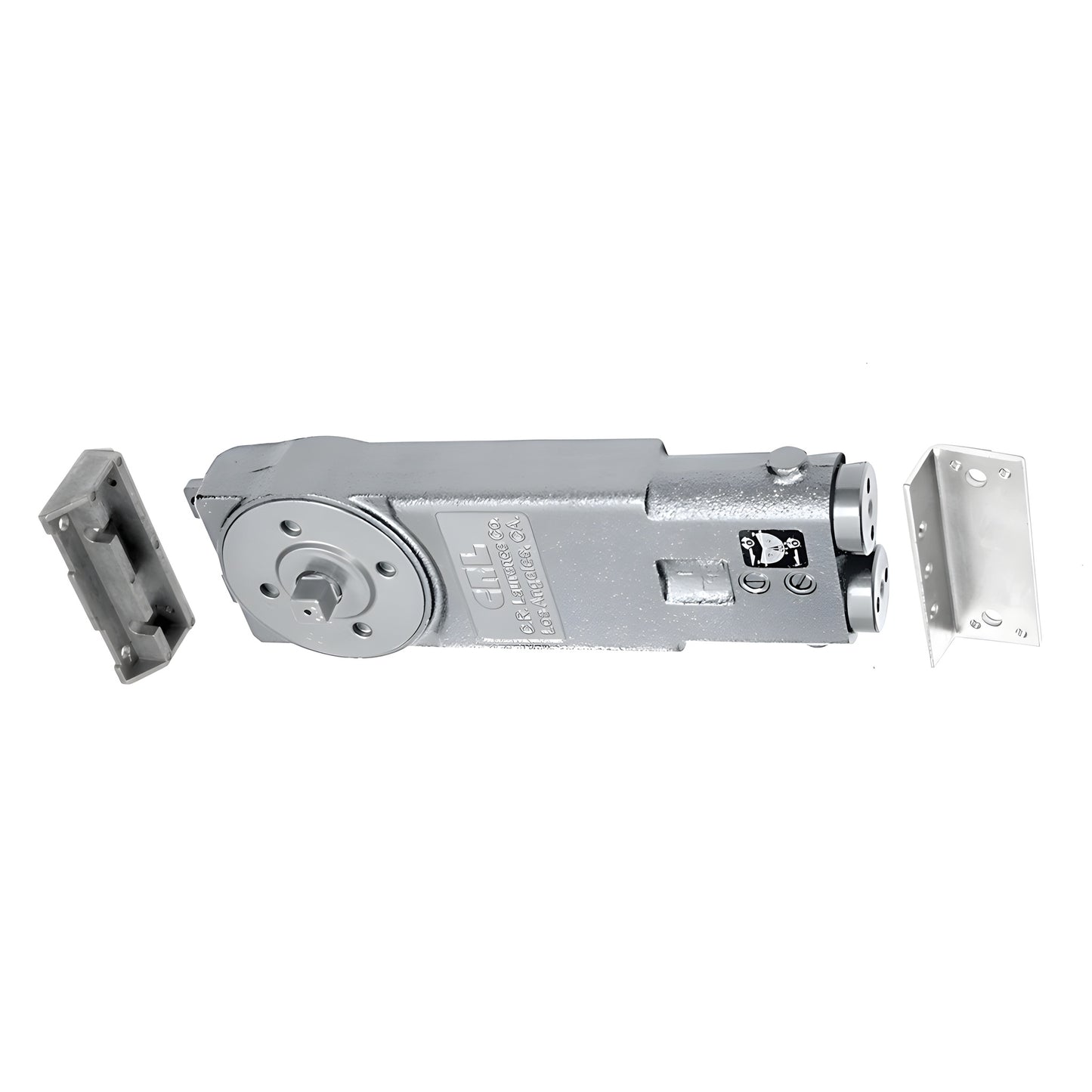 CRL6870 silver overhead concealed door closer body with mounting clips and brackets