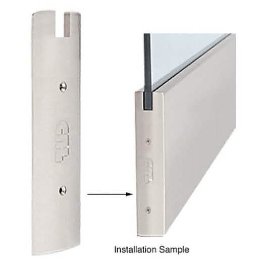 Brushed stainless 10" square end cap for sidelite rail, sleek and durable design.