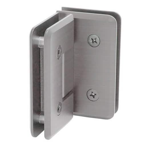 CRL Brushed Nickel Cologne 092 Series 90º Glass-to-Glass Hinge for sleek installations