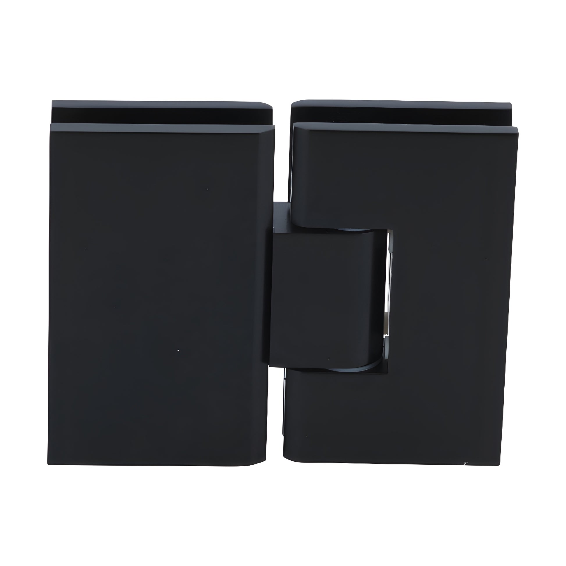 Matte black square brass 180 glass-to-glass shower hinge VCT180MBL