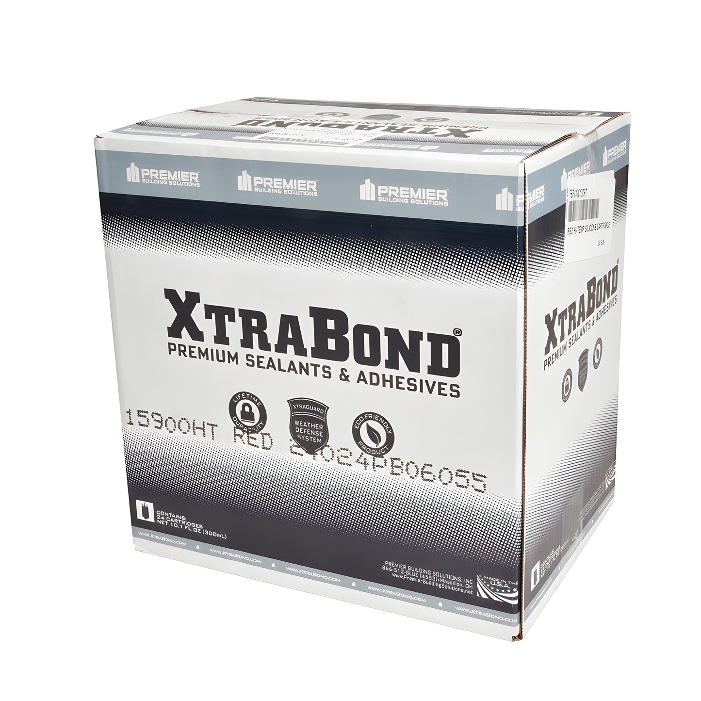 XtraBond HT red high-temp RTV silicone sealant cartridge, 10.1 oz tube with nozzle (SKU FBFX10013CRT)