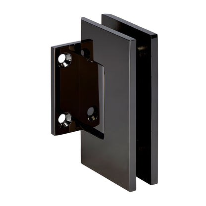 Gun metal Geneva solid brass shower door hinge, short wall-mount back plate for 8-12mm tempered glass (SKU GEN074GM)