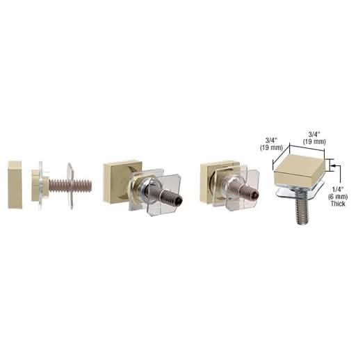 CRL Brushed Bronze SQ Washer/Stud Replacement Set - Durable and Stylish Hardware Solution