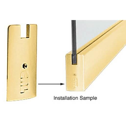 CRL Polished Brass 4" Square End Cap for Sidelite Rails - Sleek, Durable Finish