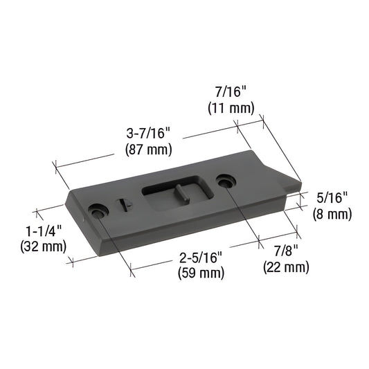 Black vinyl spring-loaded twist-lock tilt window latch pair (SKU F2697), 3-7/16 in L 1-1/4 in W, replacement