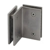GE090BN brushed nickel 90-degree glass-to-glass shower clamp, solid brass, for 8-12mm tempered glass, square-edge design