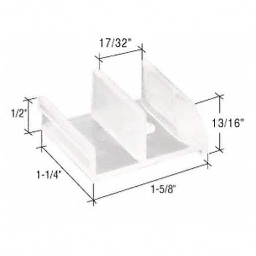 CRL 1-5/8" Sterling Tub Enclosure Sliding Door Bottom Guide - Enhance Stability & Function
