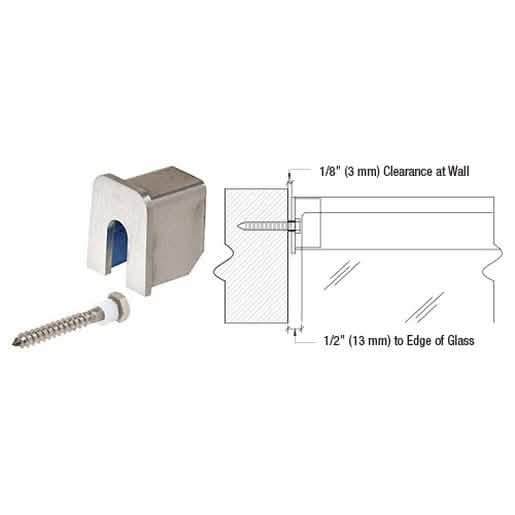 CRL 316 Brushed Stainless Stabilizing End Cap for L10 Series Cap Rail - Durable Finish