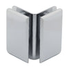 P1090CH polished chrome 90 glass-to-glass brass clamp for 8-12 mm glass, beveled-edge shower/shelf connector