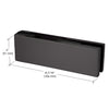 EUR201DU black bronze anodized European patch fitting for frameless glass doors, top/bottom, 2" high, fits 10/12mm glass.