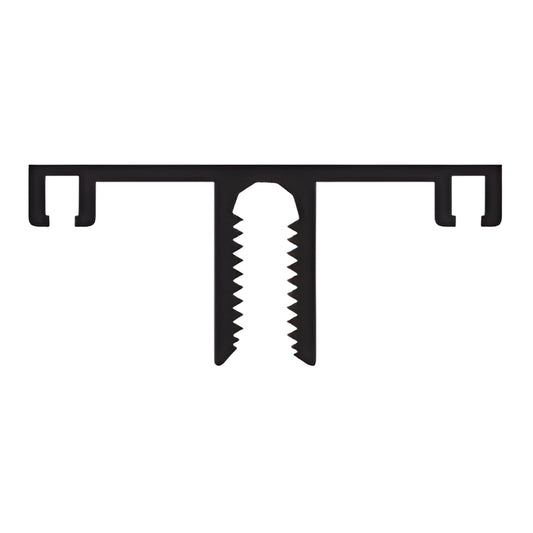 DB18022 black bronze anodized aluminum T-profile extrusion with serrated twin legs.