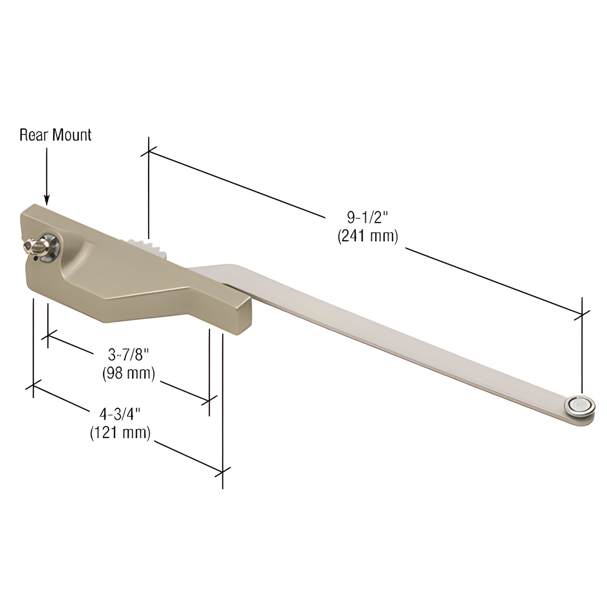 WH30015L champagne rear-mount left-hand single-arm (9-1/2") roto window operator.