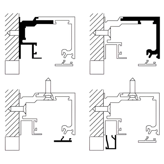 CRL4931BSAEXT 118" satin anodized aluminum top track kit for commercial sliding doors, wall or ceiling mount.