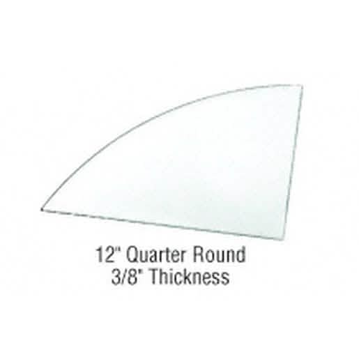 Clear Tempered Glass Shelf, 12" Quarter Round, 3/8" Thick, Pack of 5 - CRL Quality