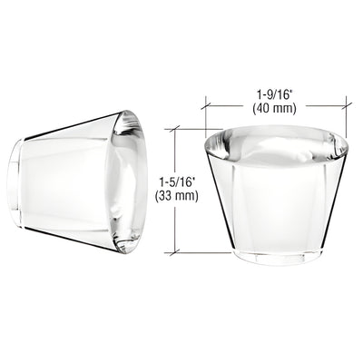 CRL Concave Glass Cabinet Knob - UV-Bonded Replacement