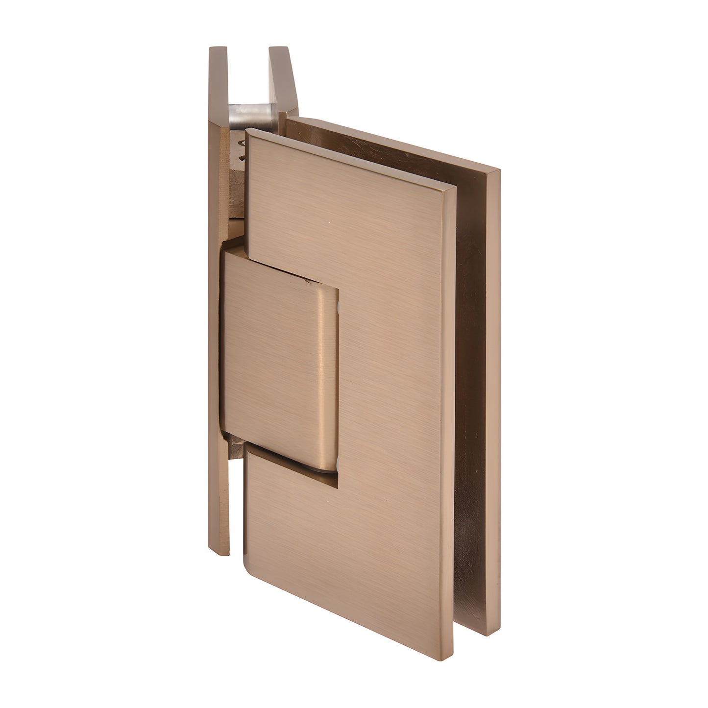 CRL Vienna 135 glass-to-glass shower hinge, dark brushed bronze brass finish (SKU V1E045DBBZ)