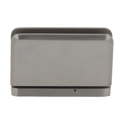 Brushed nickel adjustable brass Prima pivot shower door hinge (PPH301BN) for 8-10mm frameless glass, beveled edge.