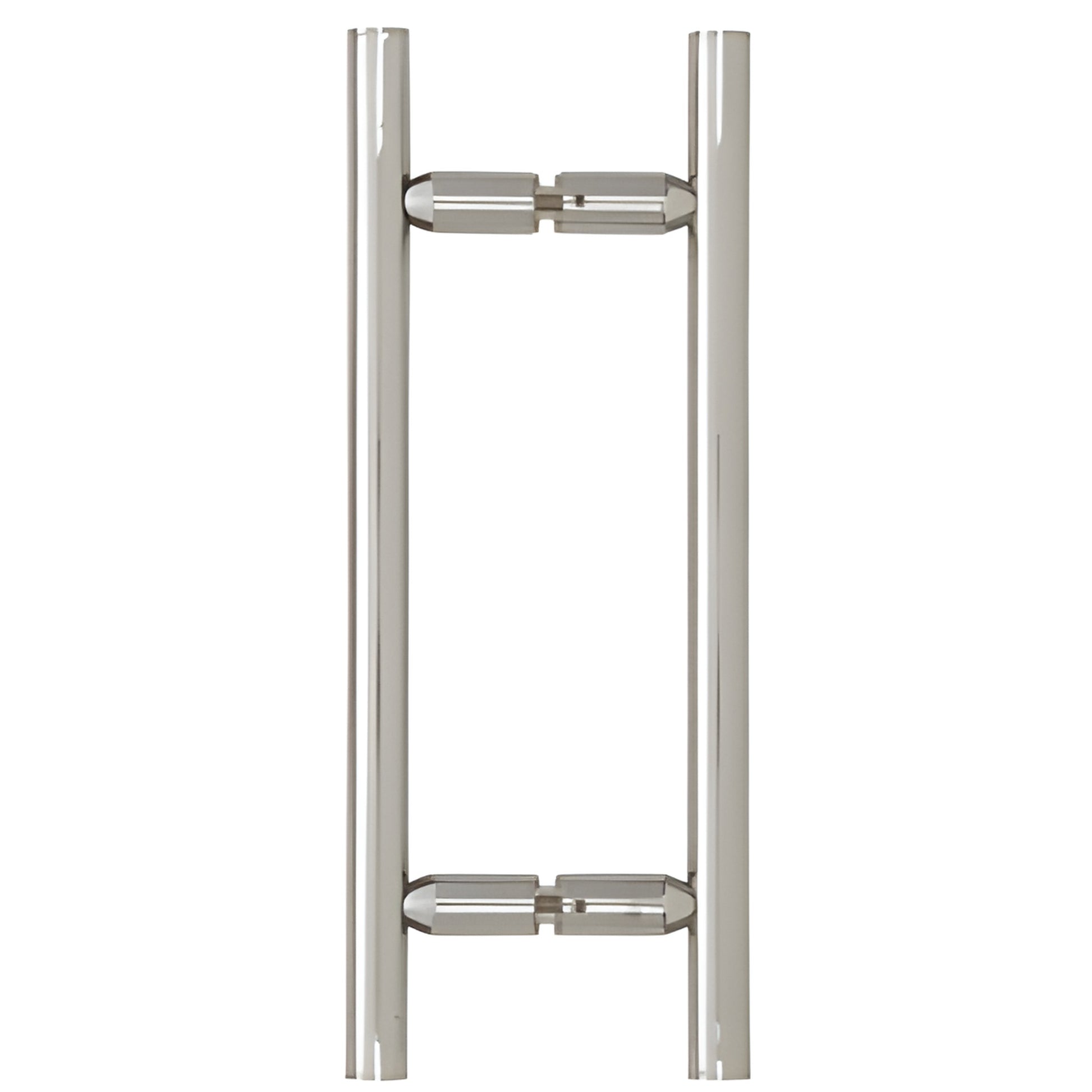 Polished chrome ladder-style back-to-back glass shower pull, 8" center-to-center (SKU LP8X8CH)