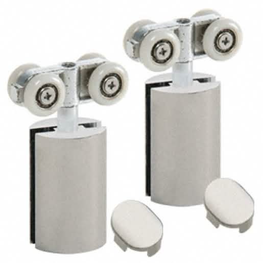 CRL Brushed Nickel Hydroslide Sliding Door Hanger Kit for sleek, modern installations.