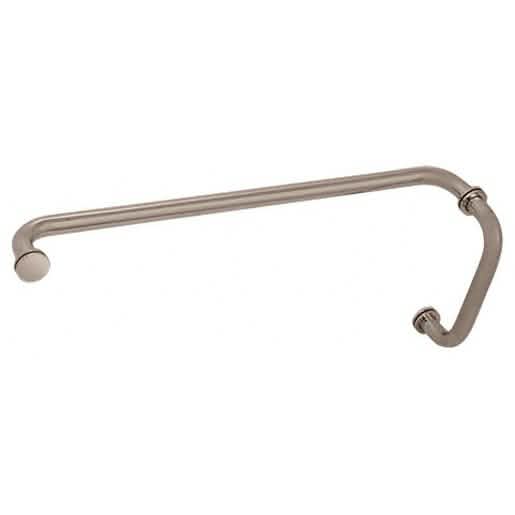 CRL Brushed Nickel 8" Pull Handle & 22" Towel Bar Combo with Metal Washers - BM Series