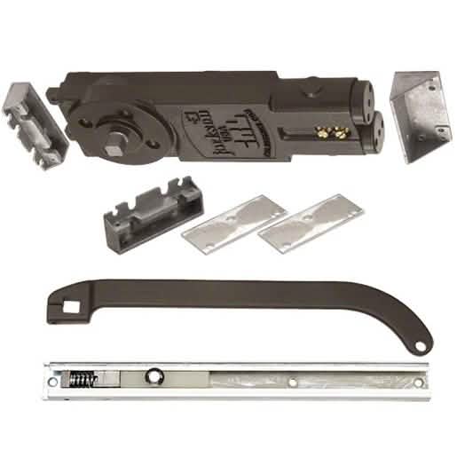 CRL Jackson® Dark Bronze Overhead Concealed Closer with "P" Offset Slide-Arm Hardware