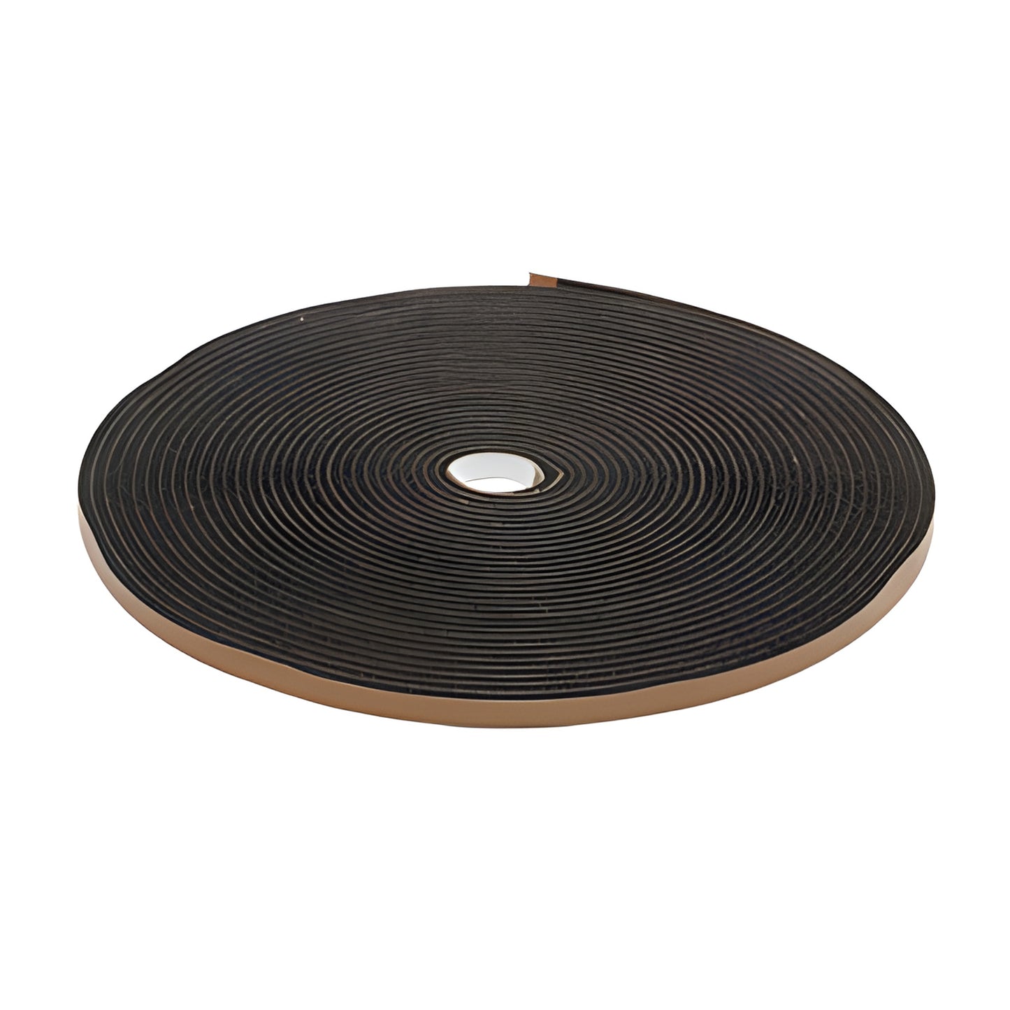 Black closed-cell sponge rubber adhesive tape roll, 50ft 3/8" wide 3/16" thick - SKU 1044017