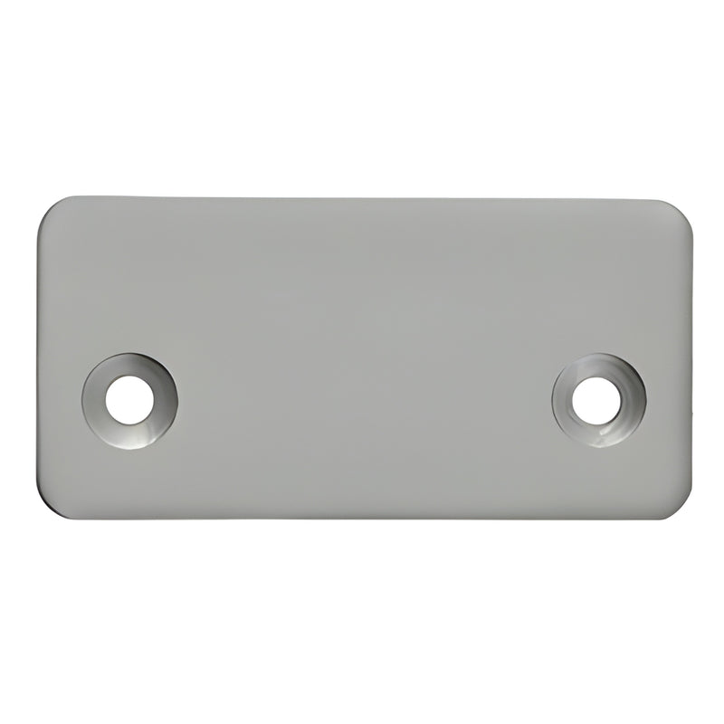 CRL 200X series clear anodized rectangular end cap, contoured profile with two countersunk screw holes (SKU 2XDECCA)