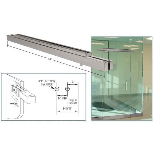 CRL Brushed Stainless Double Narrow Floating Header with Top Pivots for 72" Doors