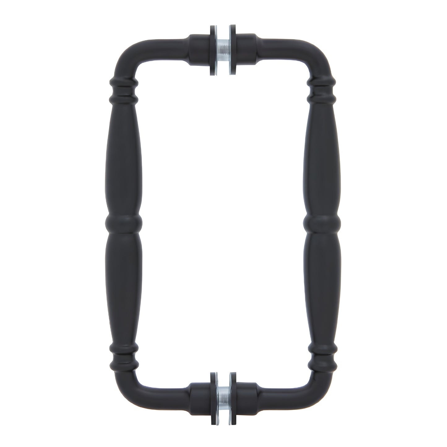 Victorian solid-brass back-to-back shower door pull, oil rubbed bronze finish, contoured decorative handle (SKU V1C8X80RB)