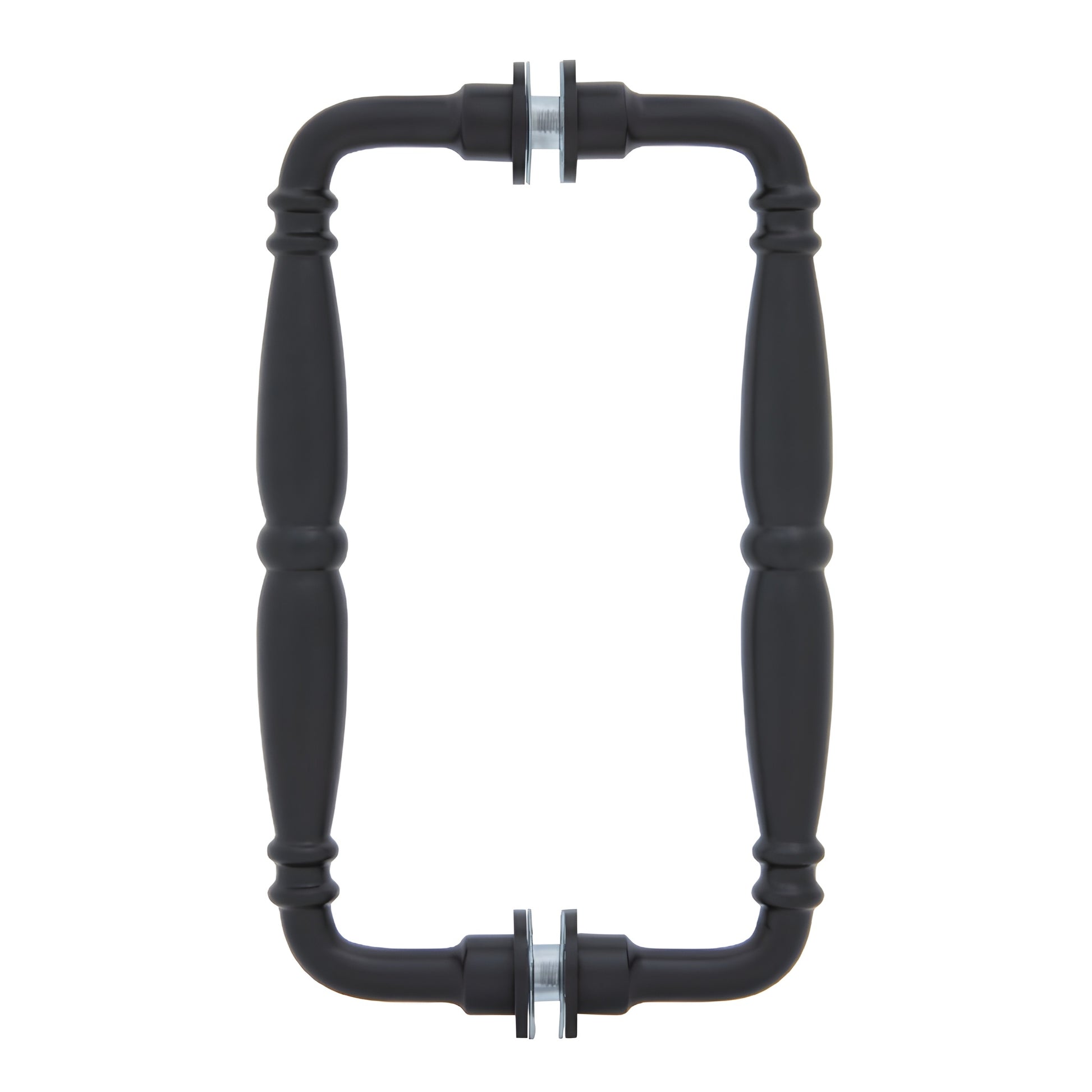 Victorian solid-brass back-to-back shower door pull, oil rubbed bronze finish, contoured decorative handle (SKU V1C8X80RB)