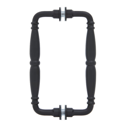 Victorian solid-brass back-to-back shower door pull, oil rubbed bronze finish, contoured decorative handle (SKU V1C8X80RB)